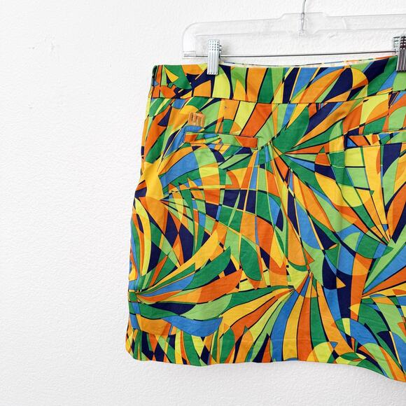 [Loudmouth] Jungle Bogey Geometric Mini Skort Golf Tennis Built In Shorts Sz 14 - Picture 5 of 9